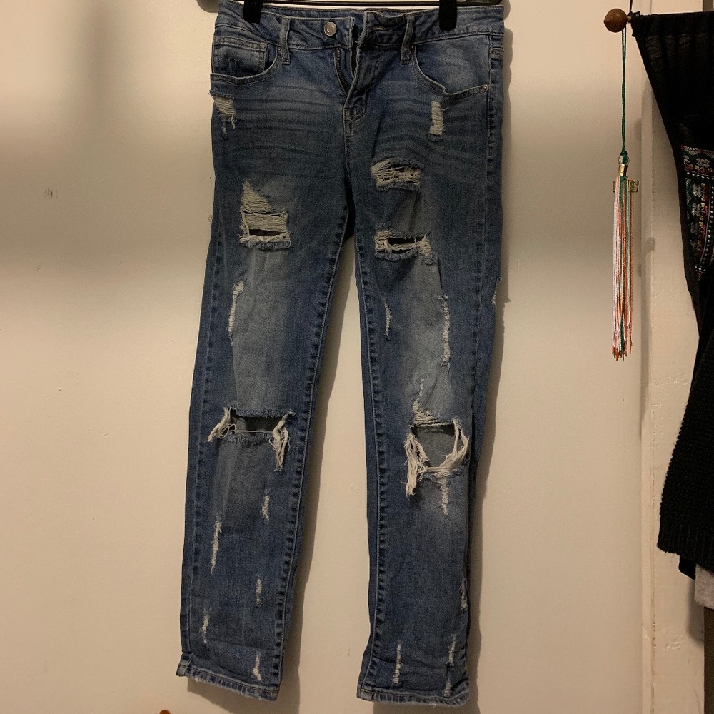 Windsor Distressed Mid-Rise Jeans